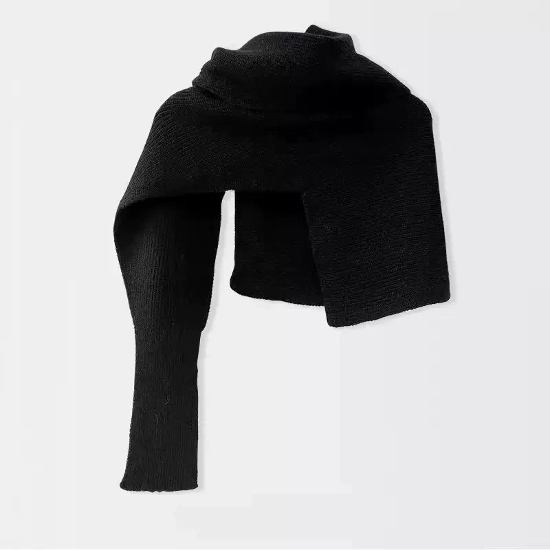 韩版纯色小披肩女秋冬外搭坎肩百搭ins潮针织毛线围巾空调搭配