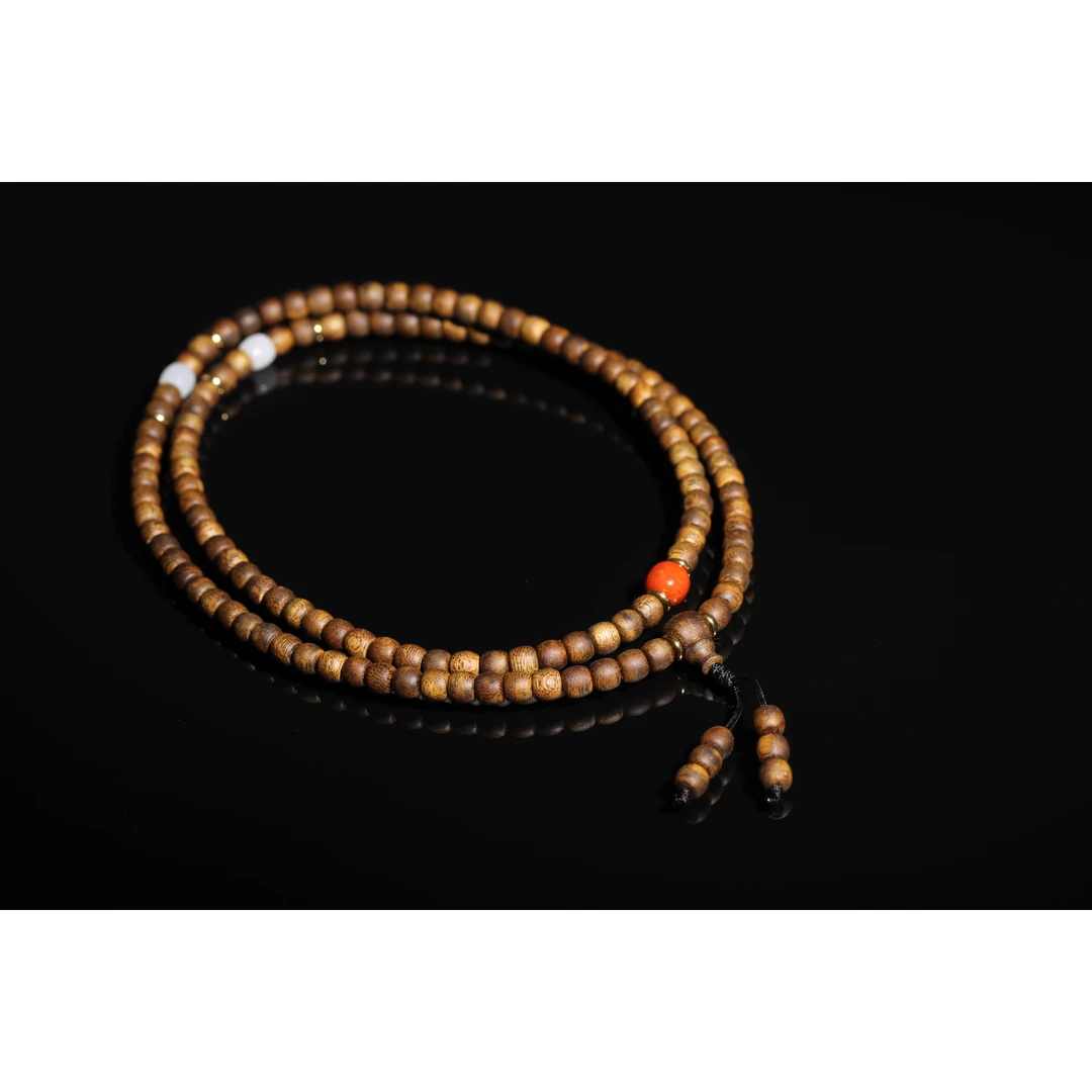 【国香】奇楠6mm鼓珠DIY多圈长串约6mm约17g左右 S0425-02