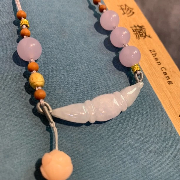 【梦里花涧】大甜原创定制翡翠藕节吊坠锁骨链温柔清新