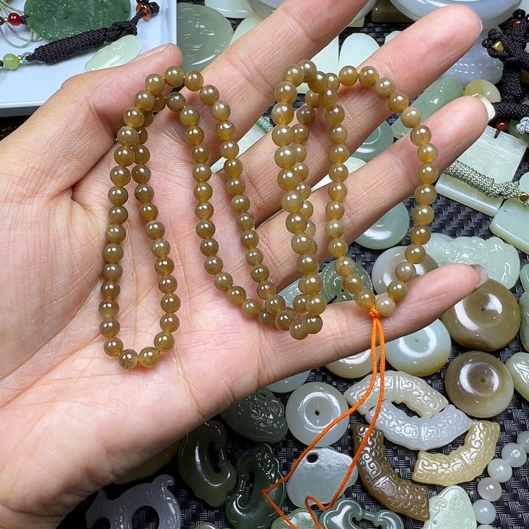 和田玉未镶嵌吊坠(不含链)卡5多圈