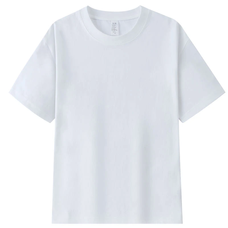 夏季休闲纯棉短袖100%棉男女同款新疆棉百搭宽松款210克