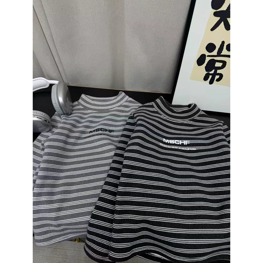 条纹加绒加厚打底