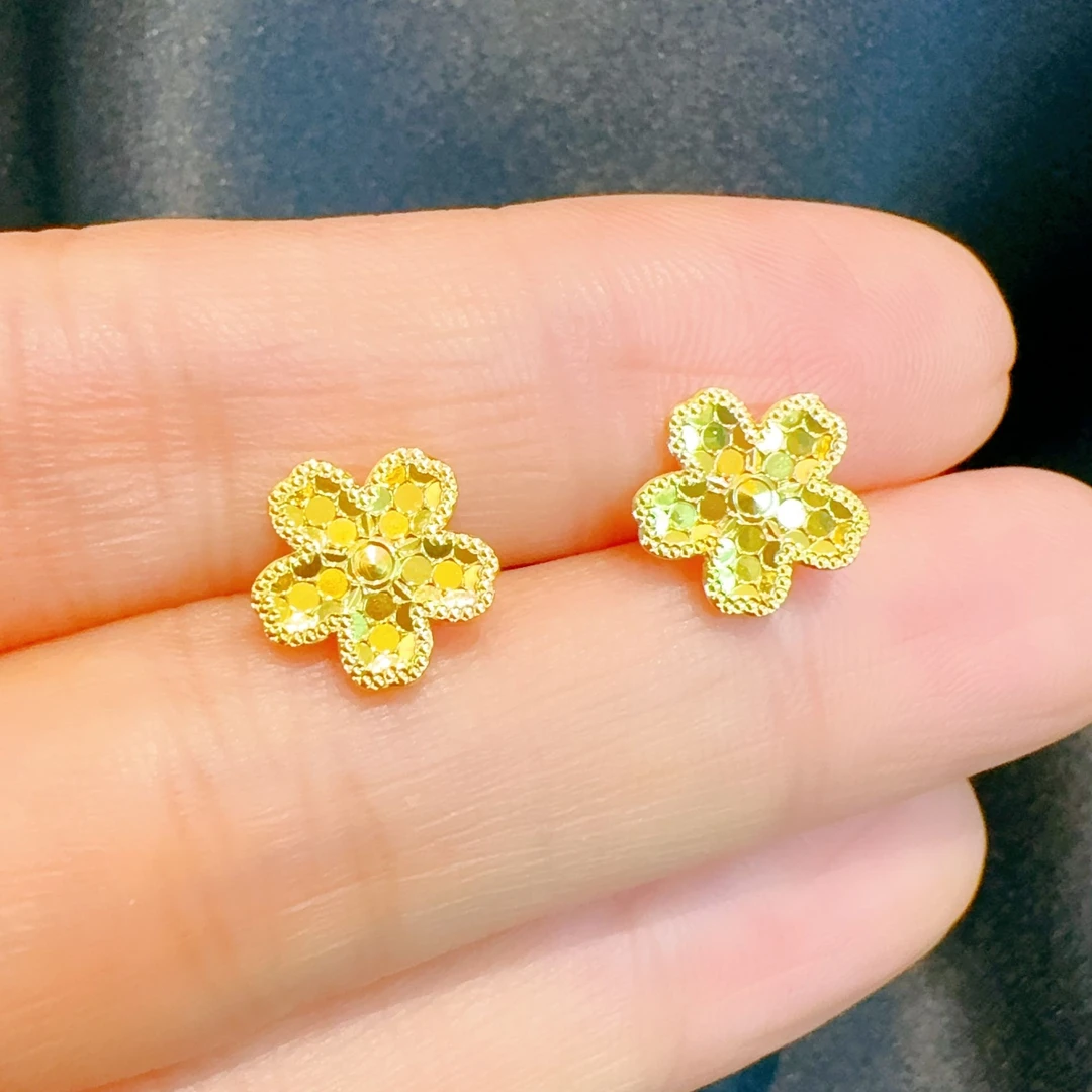 铜合金耳饰 CNC桃花精美耳饰