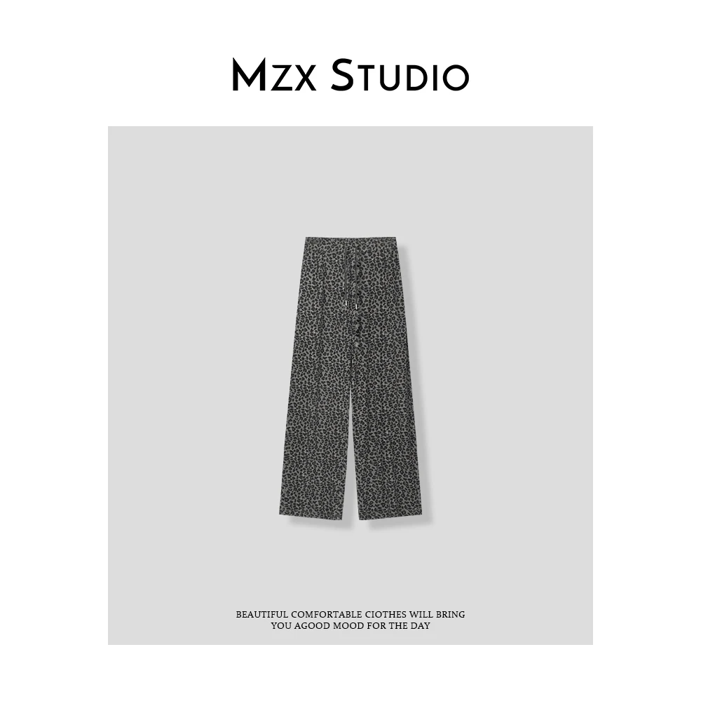 MZX 夏季豹纹抽绳休闲百搭长裤KZ8511-R