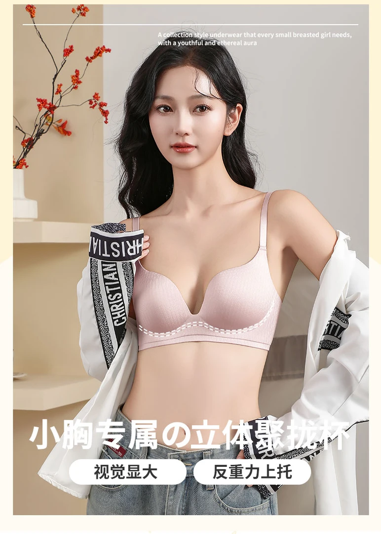 【 SECRET  】内衣女小胸聚拢收副乳防下垂胸罩无痕无钢圈文胸