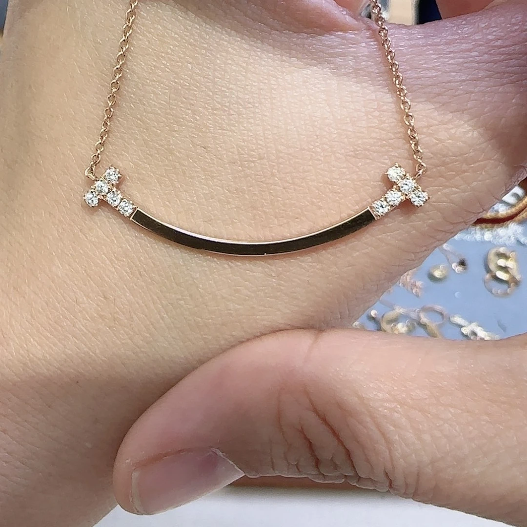 天然钻石项链18K金镶嵌