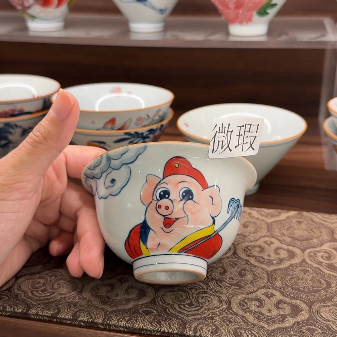 釉下彩纯手绘微瑕