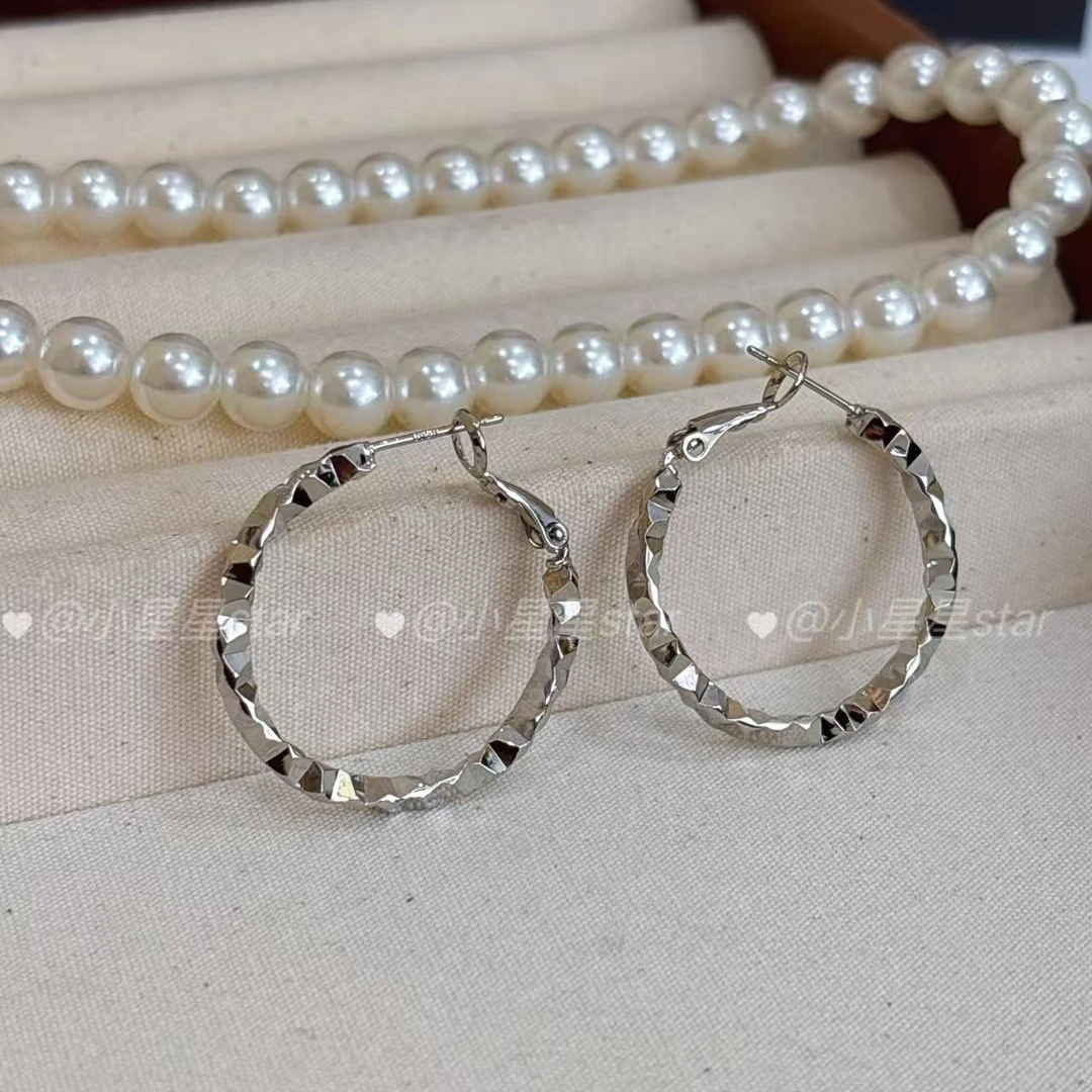 铜合金亚克力耳饰 方块耳圈百搭个性素圈时尚气质简约耳饰