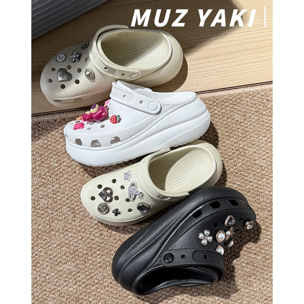 【增高5CM】厚底外穿沙滩拖鞋洞洞鞋防滑卡通百搭休闲学生