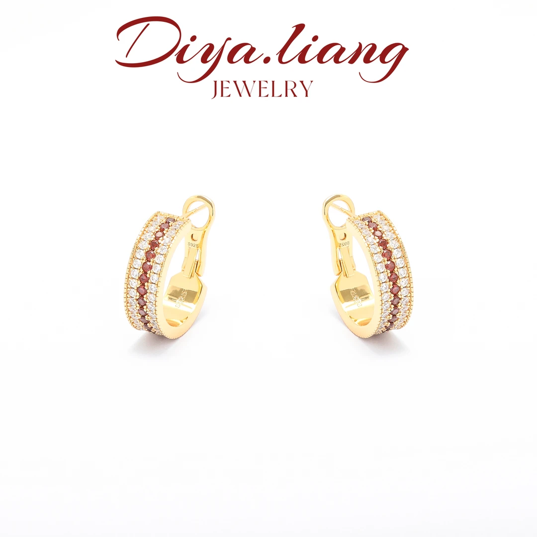 925银耳饰 梁雅帝新品【虹之间几何C圈】设计款百搭时尚纯银耳饰