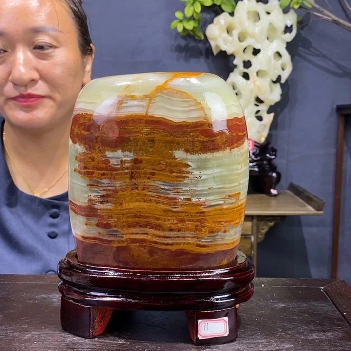 石材伊朗古青石摆件