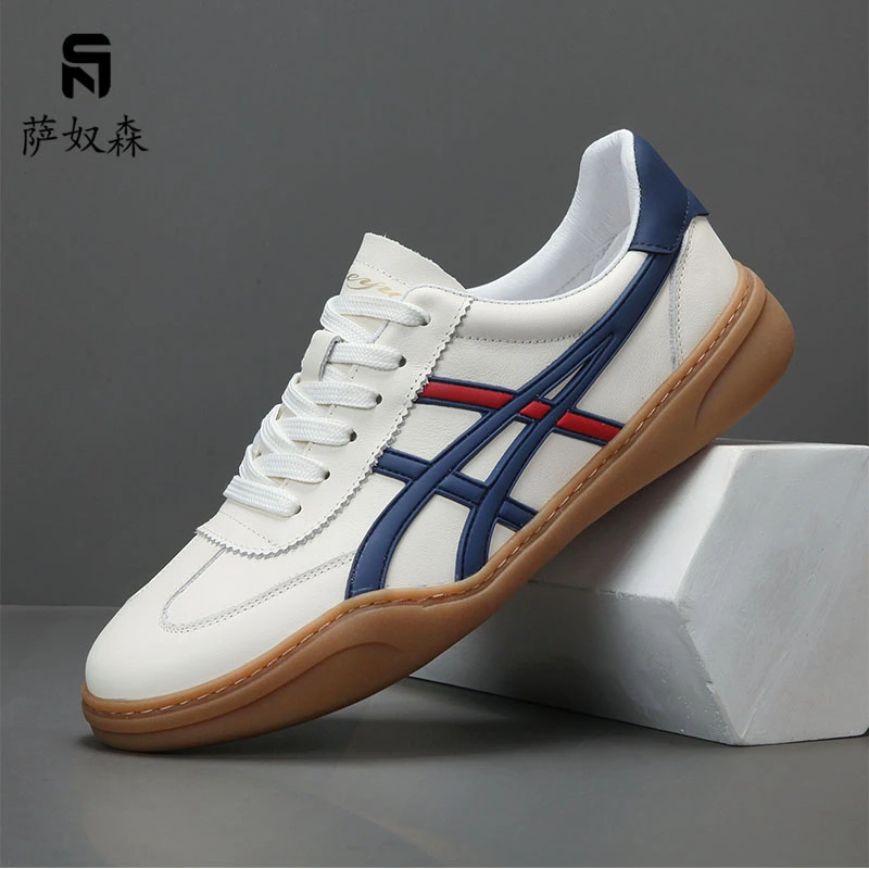 萨奴森男士休闲小白鞋潮流百搭牛筋底休闲鞋2025新款运动透气板鞋