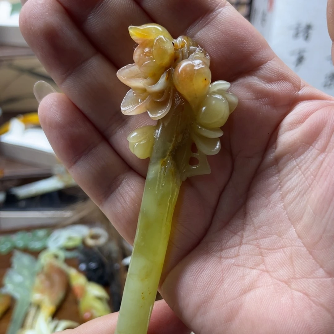 岫玉发饰未镶嵌粥**始