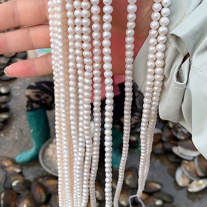 淡水珍珠银S925镶嵌颈饰5-6