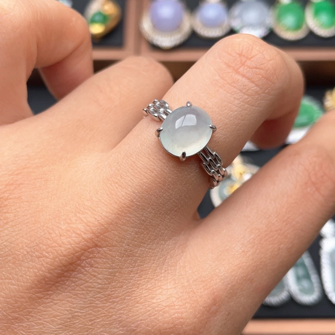 翡翠银S925镶嵌戒指111111