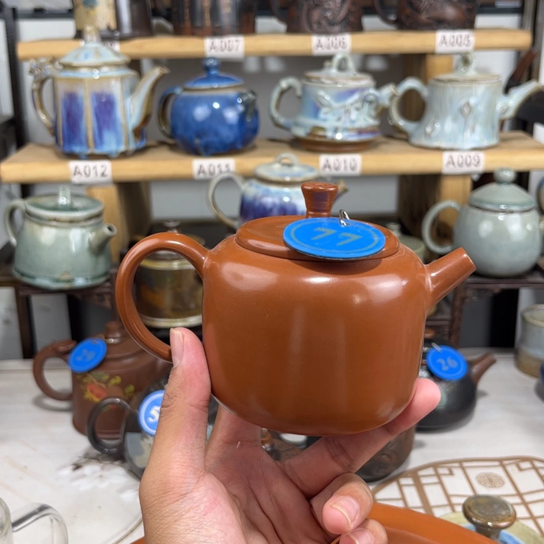 建水紫陶复烧苹果，建水紫陶传承全手工制作