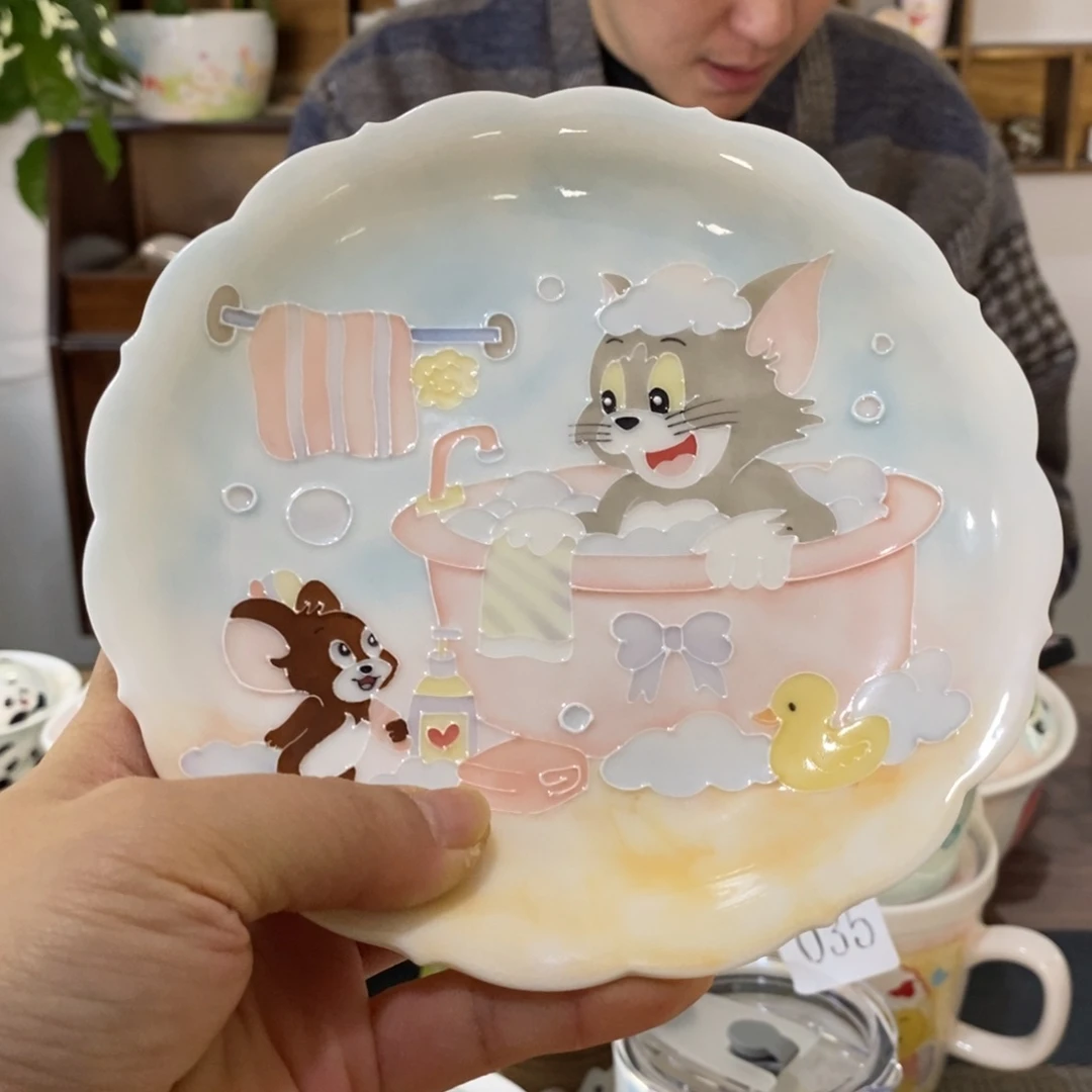 瓷片景德镇釉下彩手绘