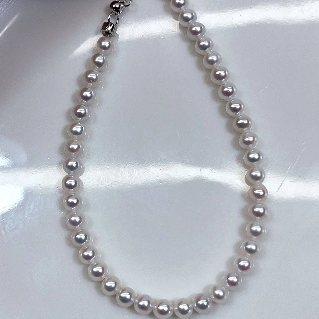 淡水珍珠银S925镶嵌颈饰