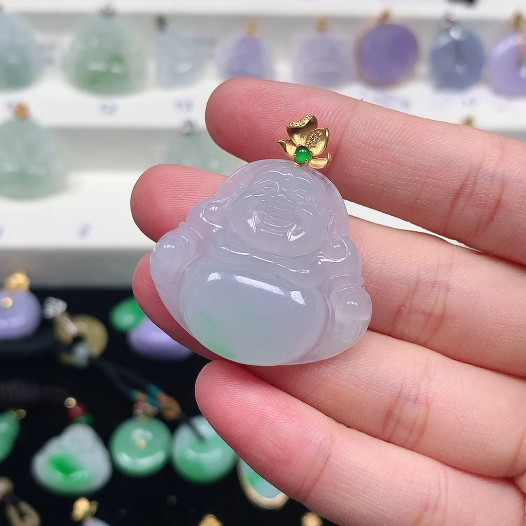 颈饰18K金镶嵌翡翠翡翠吊坠