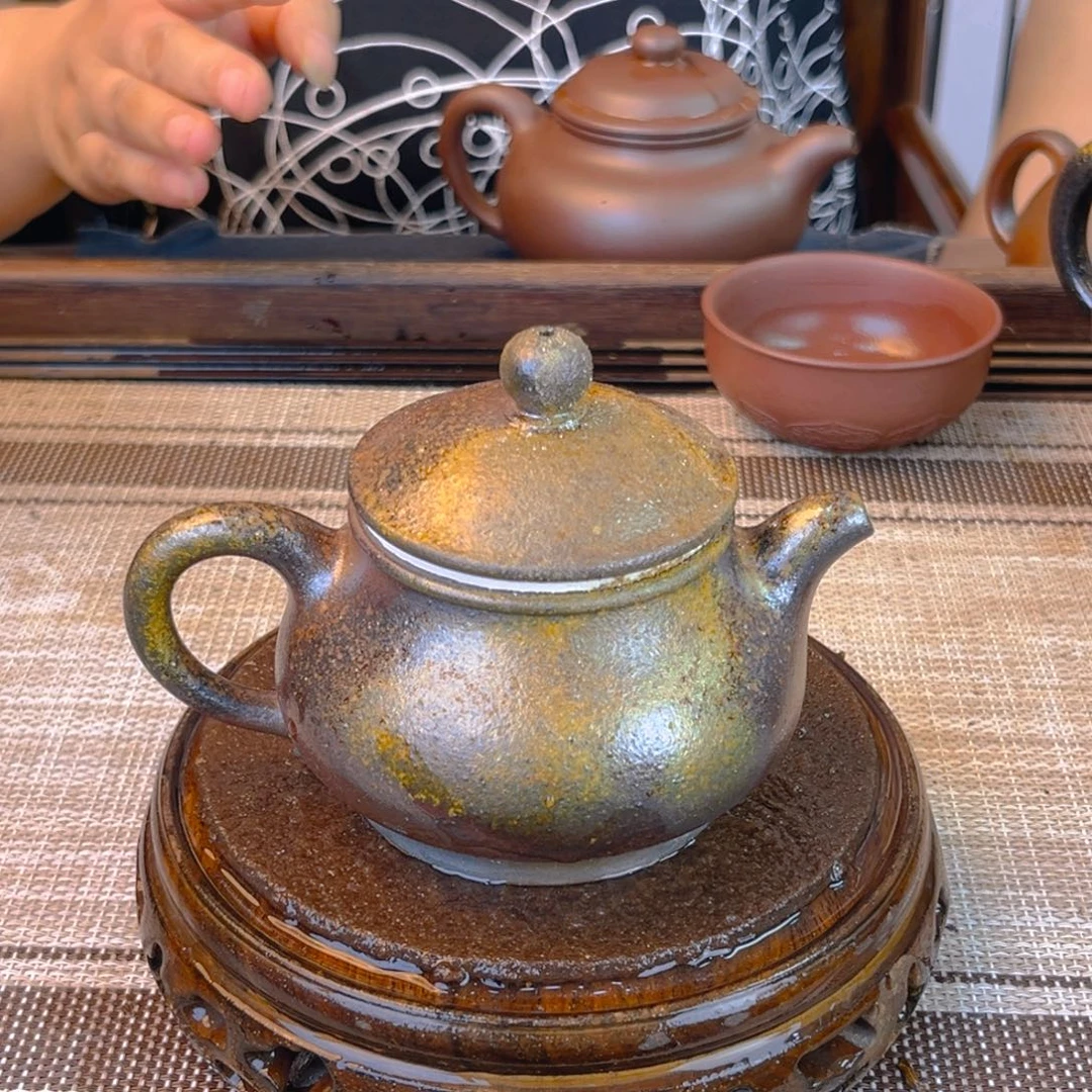 茶壶紫砂底槽清柴烧180cc