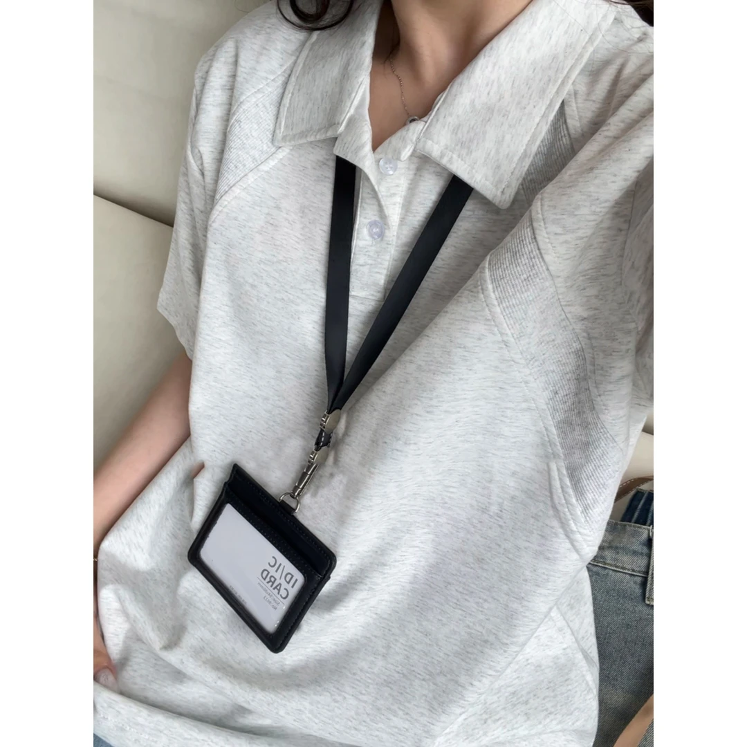 美式正肩polo衫短袖男款夏季高级感翻领T恤cleanfit潮牌boxy半袖