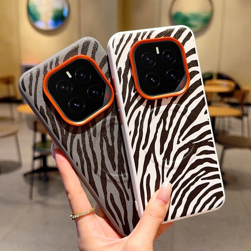 适用荣耀Gtpro手机壳新款磁吸斑马纹创意皮纹纯色金属按键镜头圈