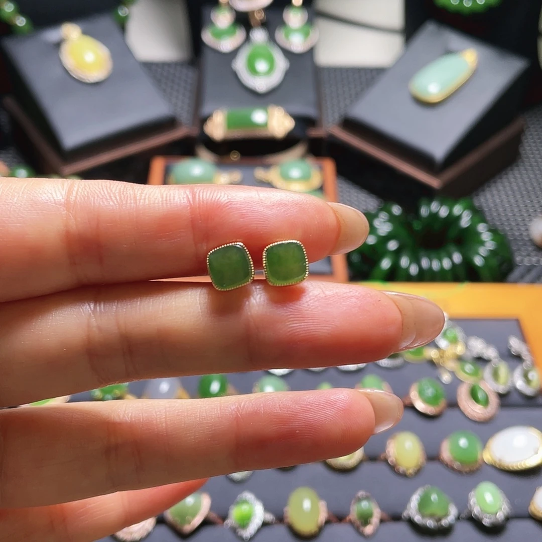 和田玉银S925镶嵌戒指