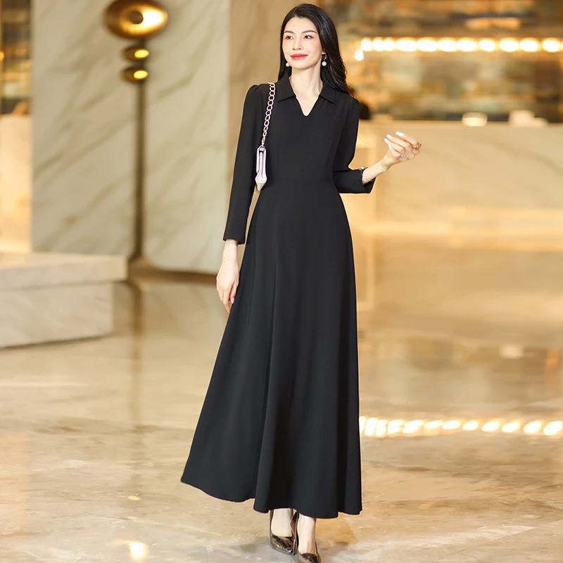 长袖春秋连衣裙通勤优雅气质风连衣裙名媛正式场合高级感显瘦女装