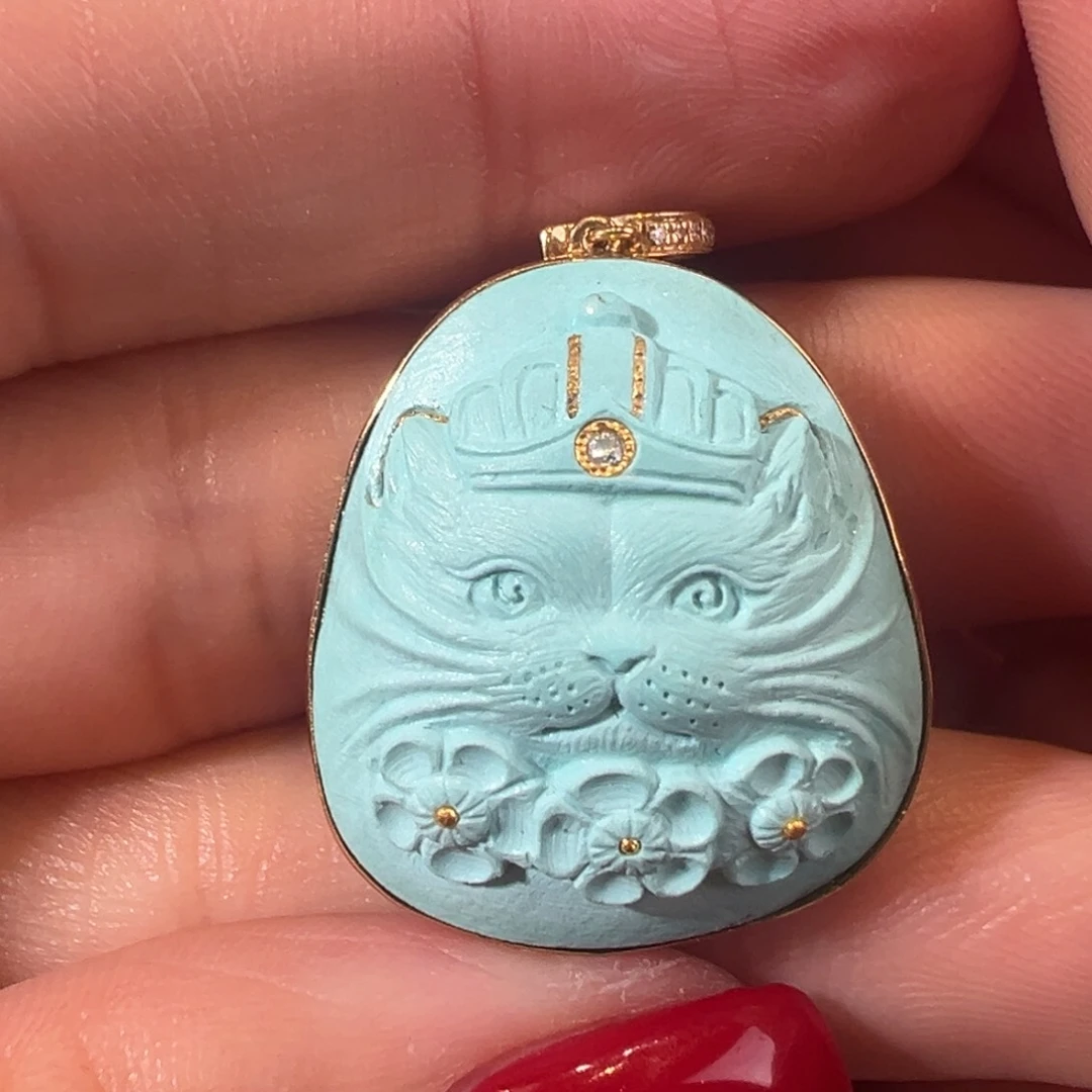 绿松石配件18K金镶嵌配件