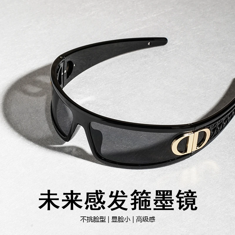 发箍墨镜女款未来高级感太阳镜防紫外线网红时髦拍照凹造型2.0