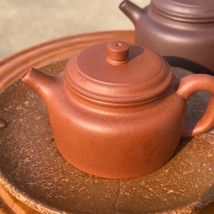 紫砂茶壶红将坡精工得中200cc