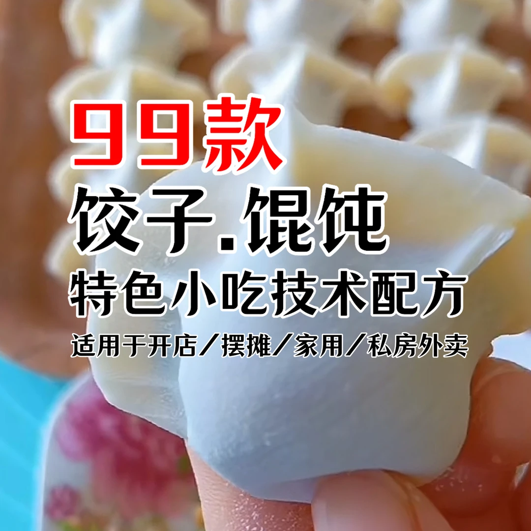 99款饺子/馄饨/特色小吃技术配方教程（商用/家用/私房）