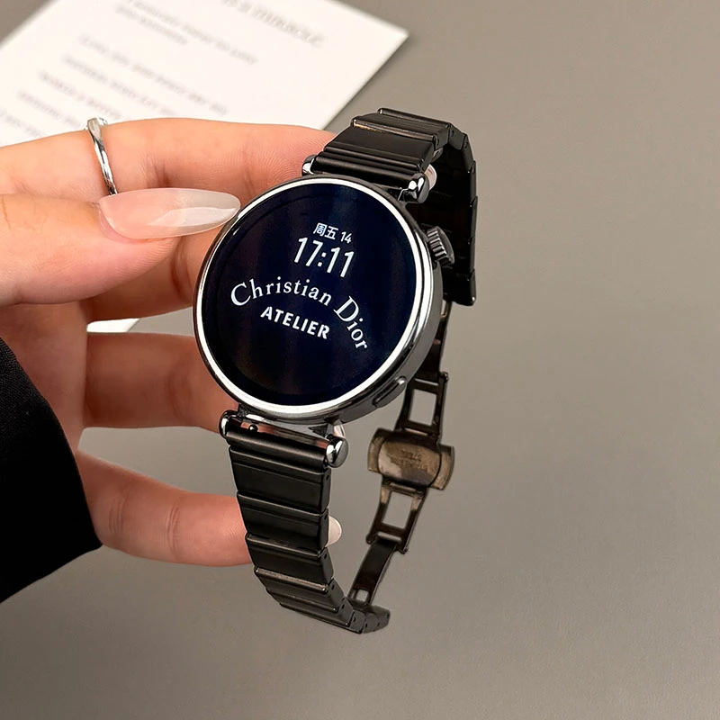 适用华为GT6手表GT5 pro金属表带watch5小蛮腰智能4不锈钢女腕带