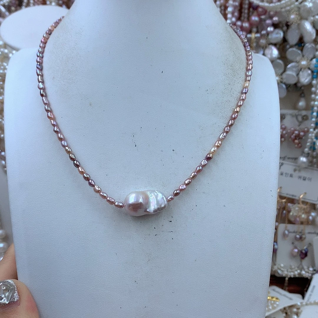 耳饰银S925镶嵌淡水珍珠