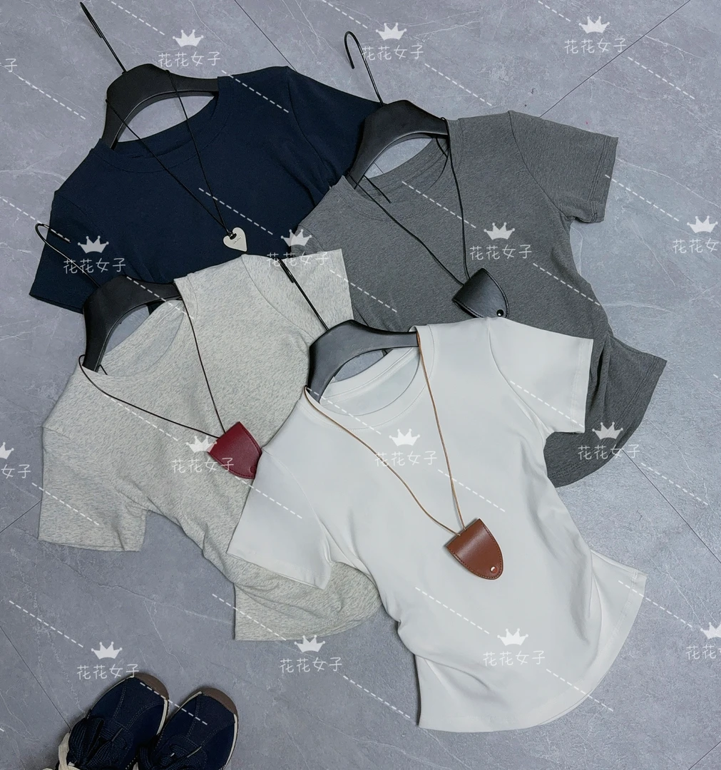 【经典棉T】2025原创正版T恤收腰圆领正肩休闲修身不紧身百搭短袖