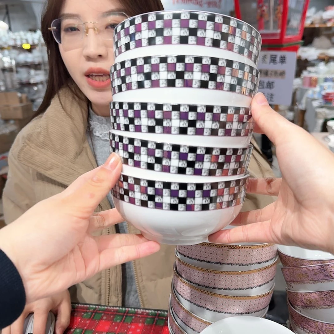 瓷骨瓷5英寸饭碗12.5*6cm 6个外贸尾单