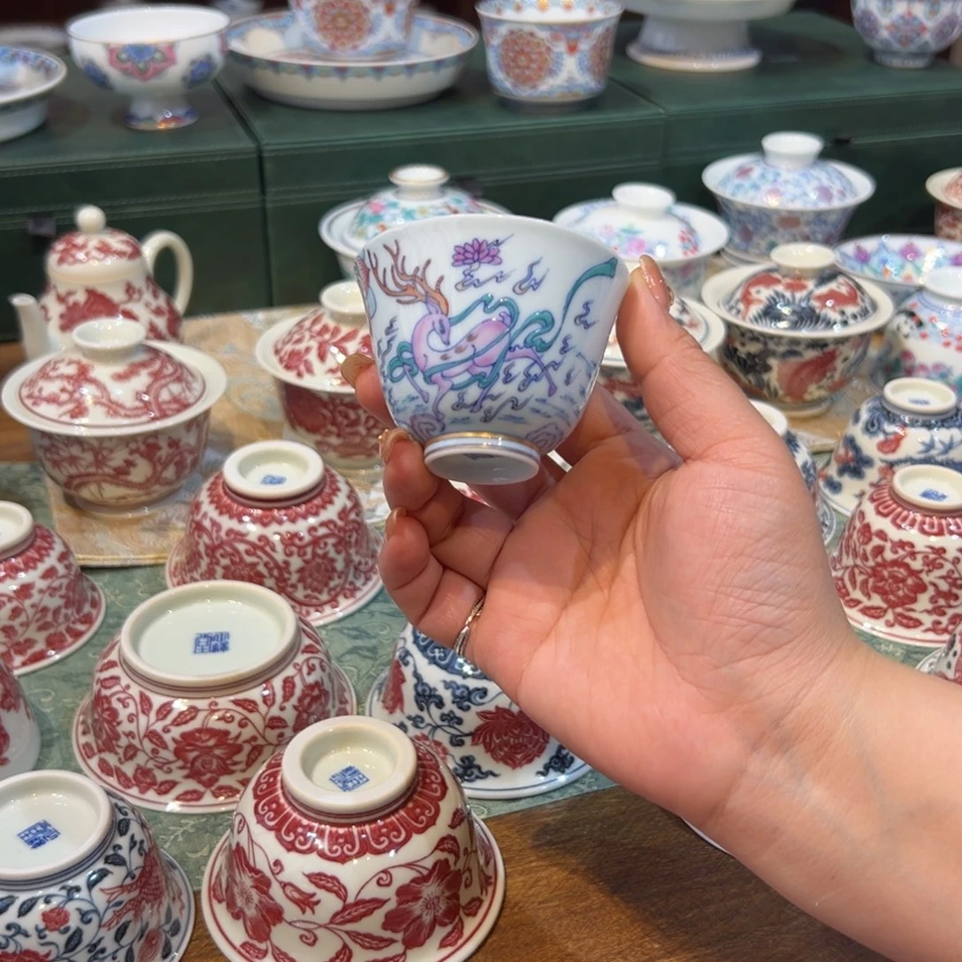 杯冉月观隐九色鹿铃铛杯