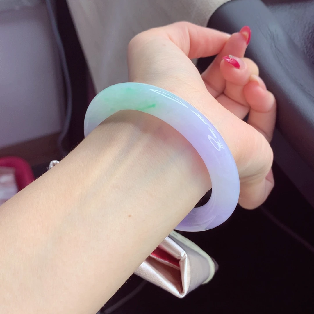 未镶嵌手镯翡翠9905桃花源记 见光不失 微瑕