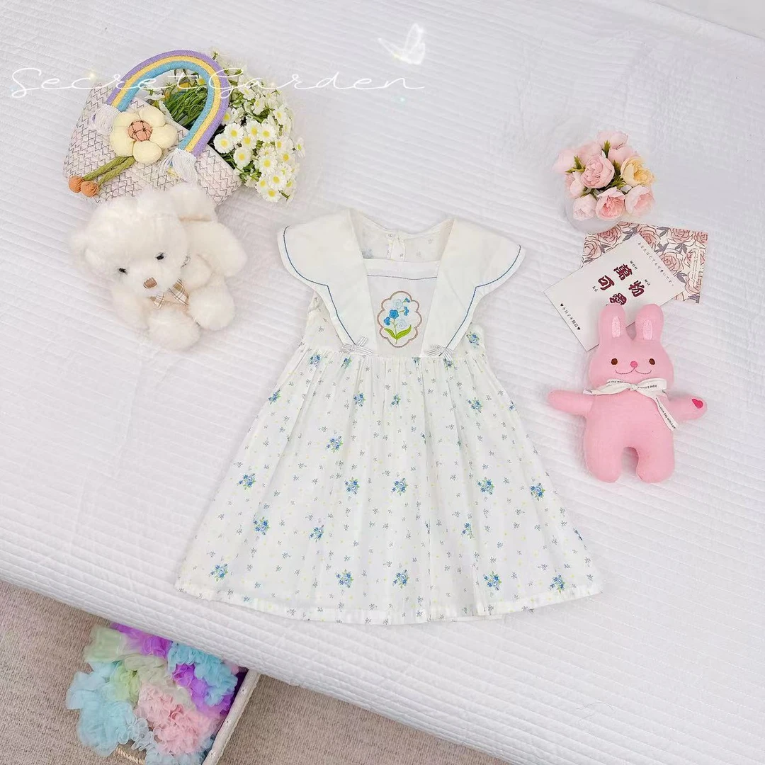 夏款女童清新碎花无袖连衣裙 D-C695