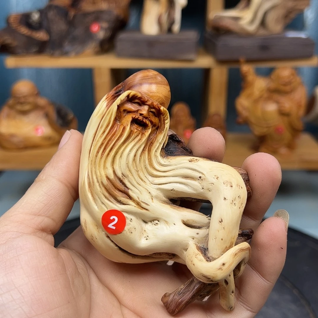 木且**色崖柏木摆件手把件