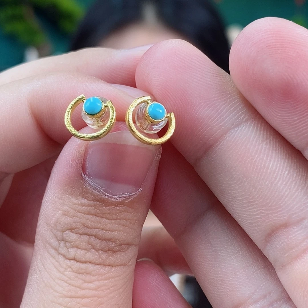 绿松石珠宝奇石18K金镶嵌