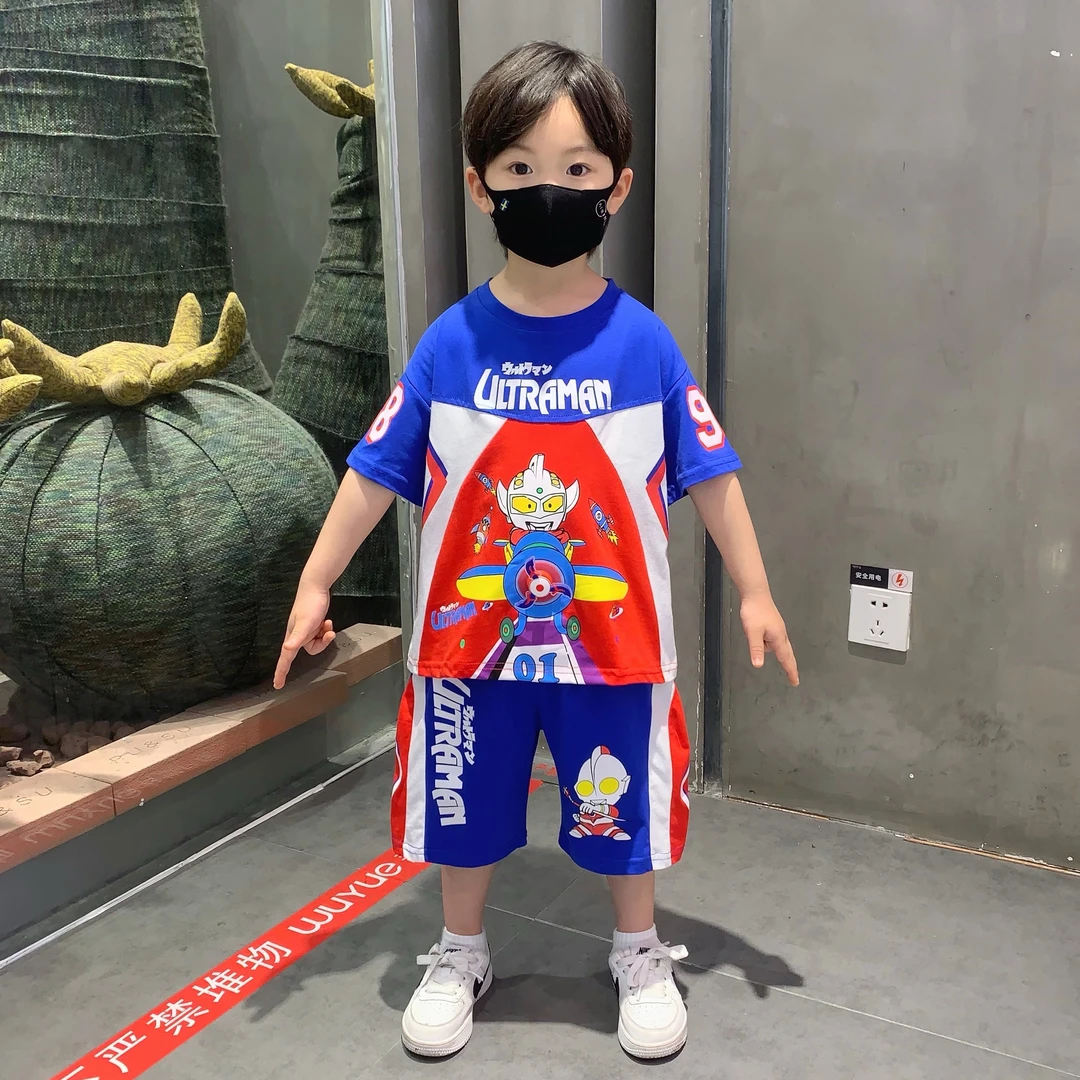 奥特曼儿童衣服2025新款男童夏套装宝宝童装潮酷男孩夏天短袖穿搭