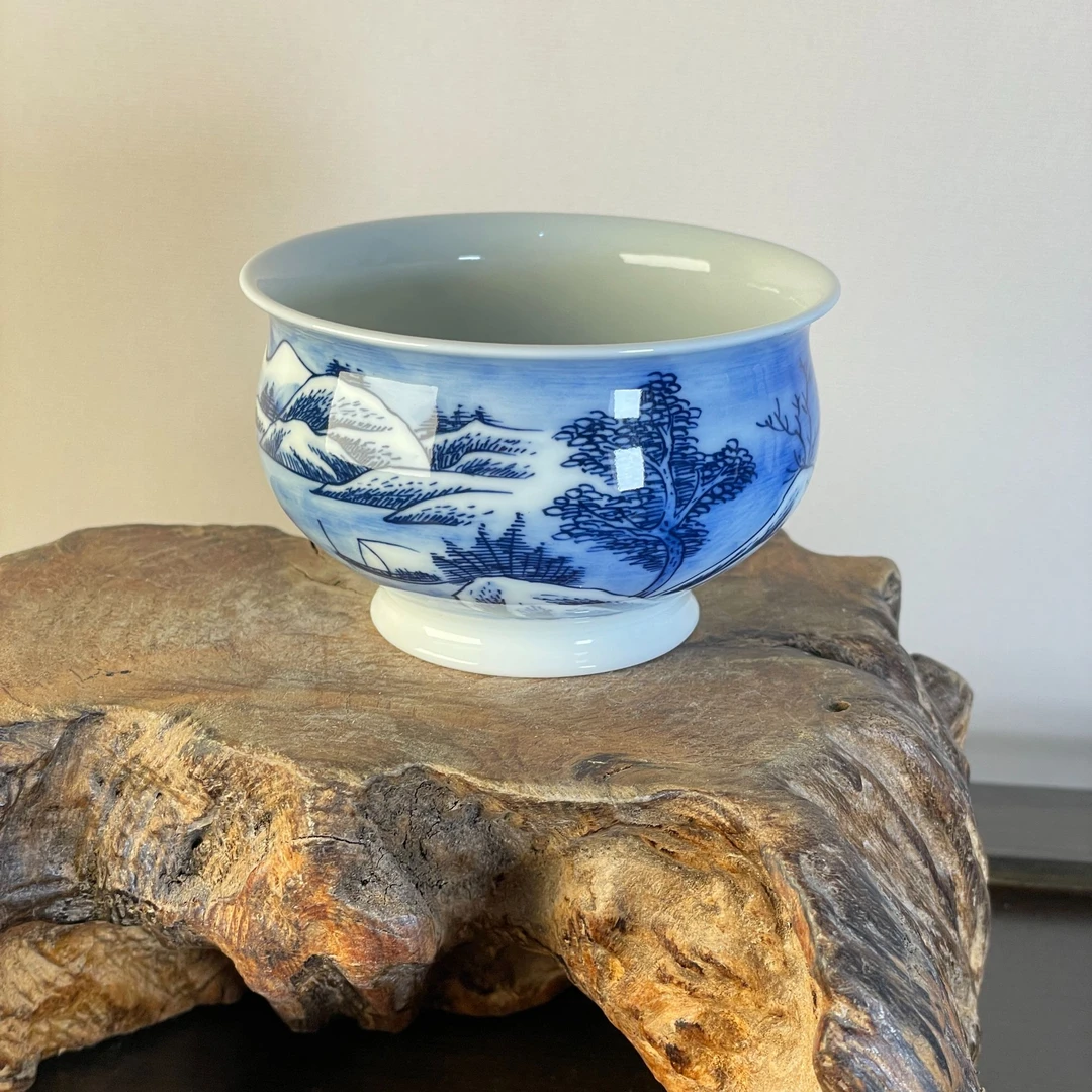 景德柴窑 山水主人杯 0003