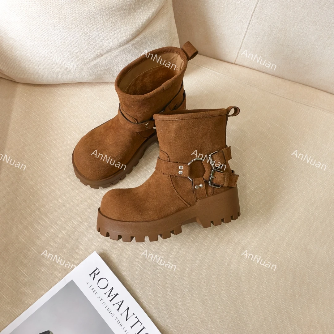 【HeiPa】付小付家秋季穿新款厚底带时尚韩版靴子女款