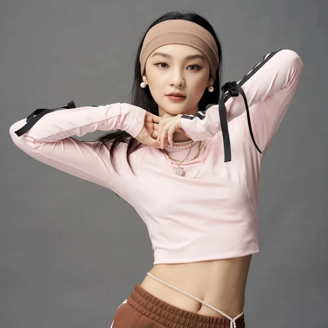 adidas/阿迪达斯DANCE LS TEE女士舞动条纹针织无领长袖T恤KG3860