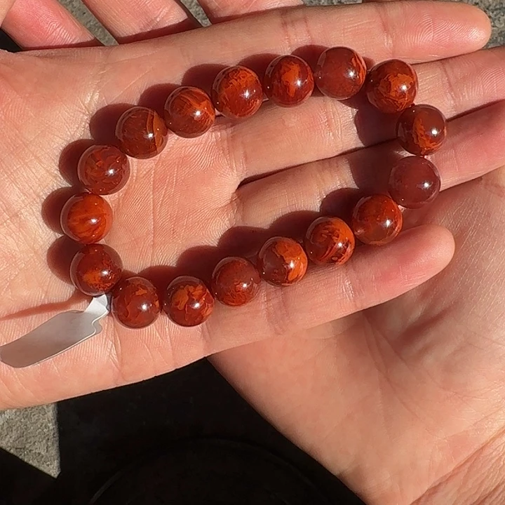 南红玛瑙手链未镶嵌h****7原矿南红手串11mm车厘子火焰