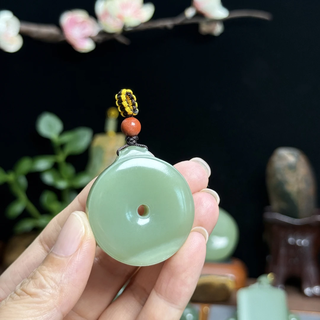 析木绿平安扣吊坠