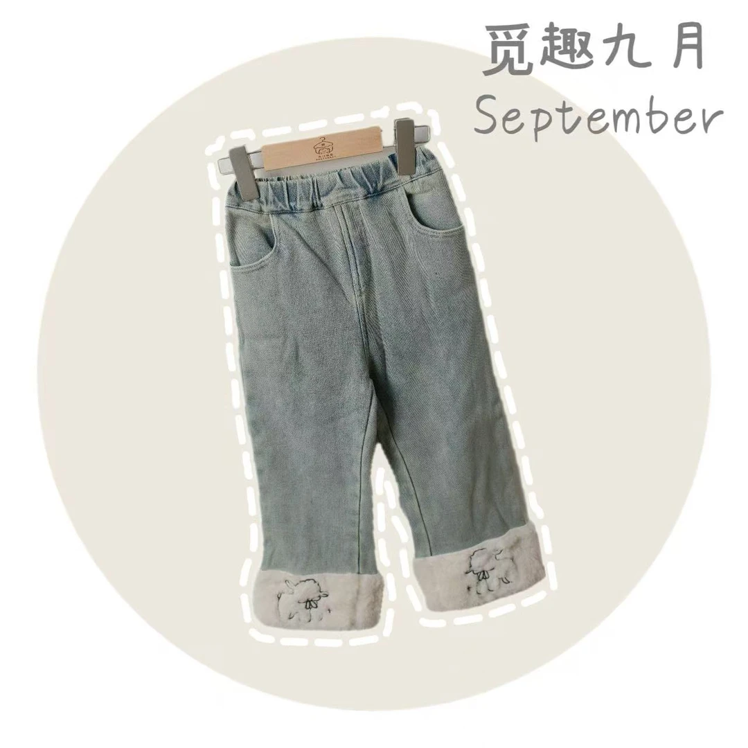 中小童女长裤儿童牛仔裤女冬季时尚百搭韩版