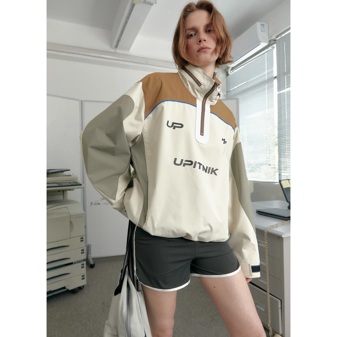 【直播间清仓款no退no换】美式街头长袖连帽冲锋衣女撞色夹克外套