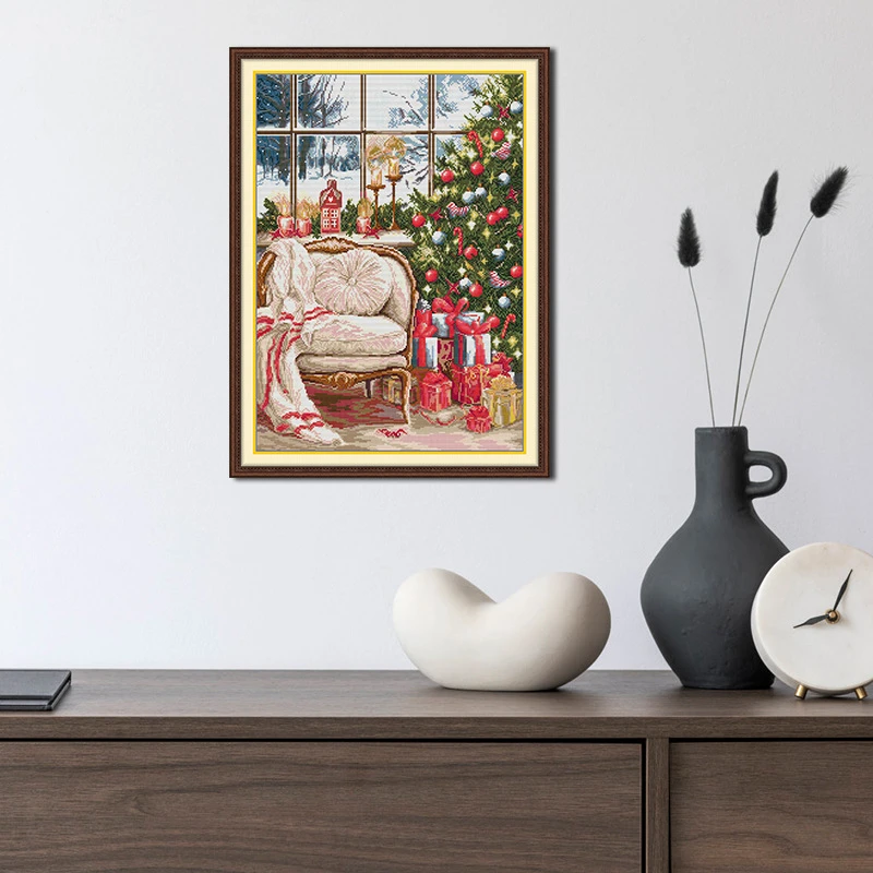 NKF 十字绣装饰圣诞刺绣材料包卧室挂画装饰画